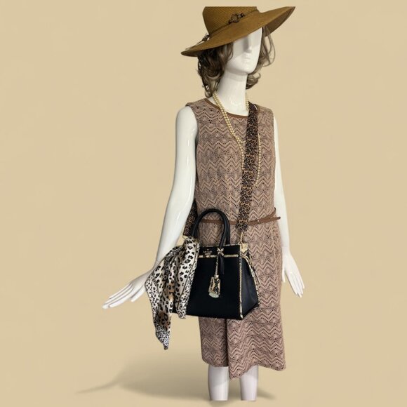 KATE SPADE NWOT - CAMERON STREET "CANDACE" SNAKESKIN EMBOSSED SATCHEL WITH SCARF - Picture 6 of 10